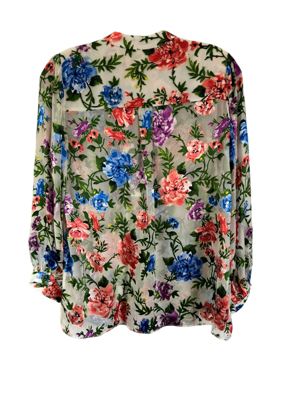 Alice + Olivia Sheila Blouson Sleeve Top Multicolor Floral Silk Blend Size XS - Picture 2 of 8